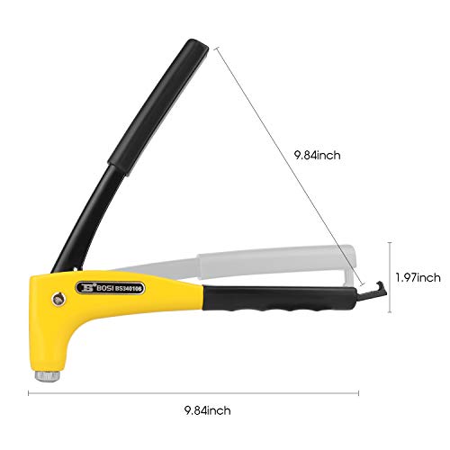 Pop Rivet Gun Swivel Nosepiece, BOSI Tools BS-F106 Heavy Duty Hand Riveter Kits - Thumbnail 4