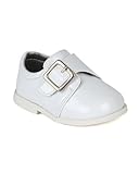 Auston AH59 Leatherette Velcro Buckle Strap Dress Church Shoe (Infant / Baby Boy) - White