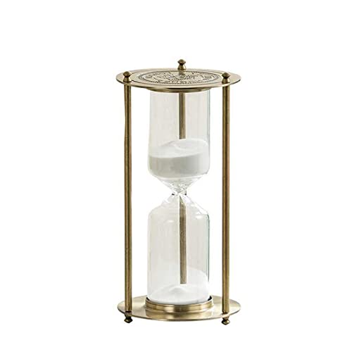 Embossed Golden Hourglass Timer - 15 Min, Desk Decor for Vintage & Office, Wedding Gifts (B)