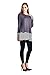 82 Days Women'S Rayon Long Sleeves Loose Fit Tunic With Stripe Contrast - Solid