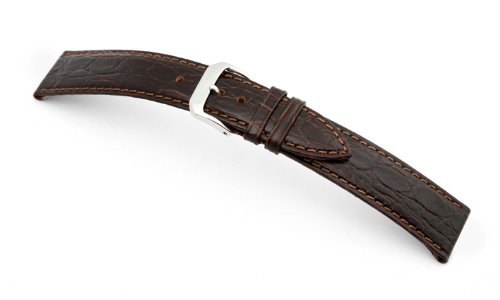 RIOS1931 RIO-70-07-22 – Leather Strap for Men's Watch, Brown (22), strip