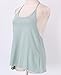 Faithtur Womens Casual Crewneck Sleeveless Tee Shirt Backless Tank Top Vest Shirt (Medium, Light Green)