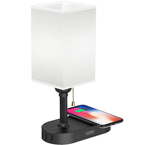 Qi Bedside Lamp COZOO USB Bedside Table & Desk Lamp with 3 USB Charging