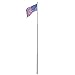 High Quality 25 ft Aluminum Telescoping Flagpole Kit with 3-in Golden Ball Finial PVC Ground Sleeve America USA Flag Design Spin Brackets for fly 2 Flags Pole Outdoor Decor