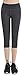 FITTIN Women's Yoga Capri's Leggings w/ Pocket, Black/Grey, Pack of 3 (Large)