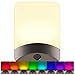 GE Color-Changing LED Night Light, Plug Into Wall, Dusk to Dawn Sensor, for Bathroom, Bedroom, Childrens Room, Nursery, Safety Rated, Brushed Nickel, 1 pack, 34694