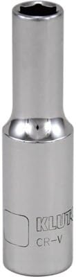 Klutch Deep Socket - Metric, 7mm, 3/8in.-Drive, 6-Pt.