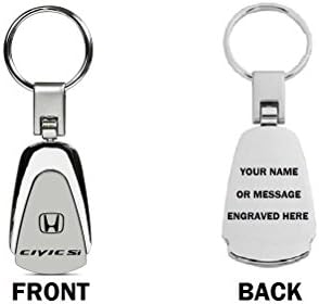 Au-TOMOTIVE Gold Compatible for Personalized Keychain and Keyring Honda Civic SI [KC3.CSI] - Teardrop