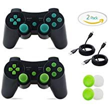 PS3 Controller, Wireless Bluetooth Gamepad Double Vibration Six-Axis Remote Joystick for Playstation 3 with Charging Cord (2 Pack) PS3 Controller, Wireless Bluetooth Gamepad Double Vibration Six-Axis Remote Joystick for Playstation 3 with Charging Cord (2 Pack)