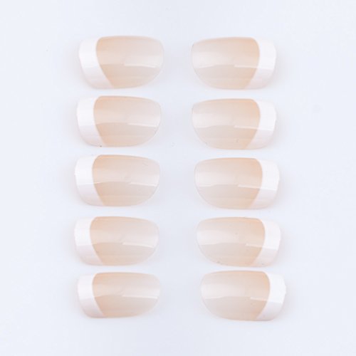 Keenail Nail Art Pre Design Acrylic Fake French Nails Short Pink And White 24 Piece Set Buy Online In India At Desertcart