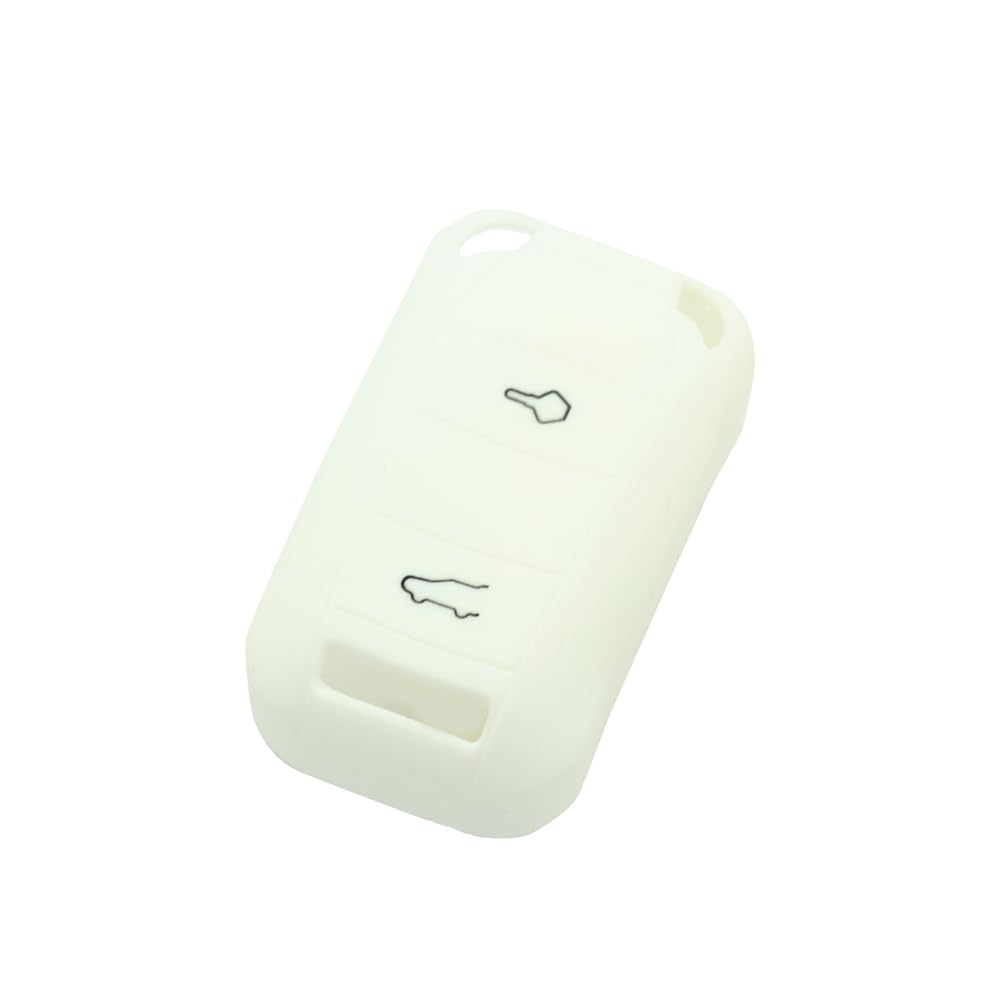 BROVACS Silicone Cover Protector Case Holder Skin Jacket Compatible with PORSCHE 2 Button Flip Remote Key Fob CV9921 White — image 1