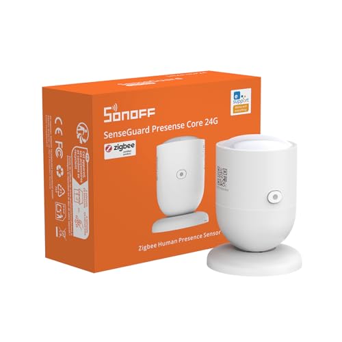 SONOFF SNZB-06P24 Zigbee Presence Detector 24GHz, Presence Sensor with Light Sensor, Zone Detection, Adaptive Calibration, Compatible with Home Assistant, Alexa & SmartThings (Hub Required)