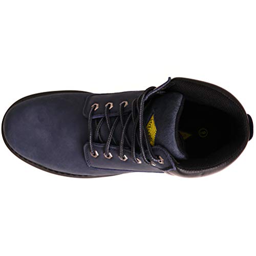 Steel Toe Work Boots for Men 6" - Safety Shoes Slip Resistant & Electrical Hazard Work Boots (11, Navy)