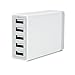ETvalley 40W/8A 5 Ports USB Charger Multi-Port USB Charger for iPhone, iPod, Samsung Tab, Android, USB Hubs, White