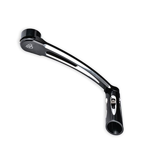 TUINCYN Motorcycle CNC Deep Cut Heel Toe Levers with Front Rear Shift Levers Shifter Pegs Black Chrome for Harley Touring FLT FLH 1997-2017