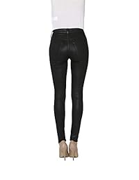Pantalones vaqueros para dama con revestimiento negro