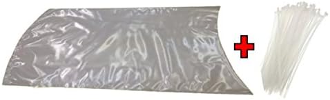 Poultry Shrink Bags-Clear 13" x 18" Chickens or Rabbits-w/ zip ties included/2.5 Mil/Freezer Safe (50)