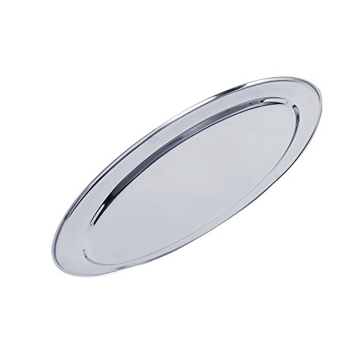 Kosma Stainless steel Oval Plate | Serving Tray | Oval Tray | Plater | Rice Plate - 65x41 cm
