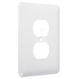 Hubbell-Bell WMTW-D Maxi Metallic Wallplate with One Duplex, Single Gang, White Textured
