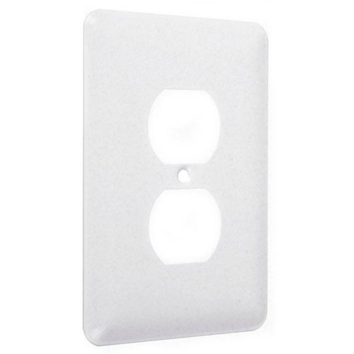 Taymac WMTW-D Maxi Metallic Wallplate with One Duplex, Single Gang, White Textured