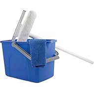 Unger Window Washing Starter Kit with 2-in-1 Microfiber Combi, Collapsible Pole, Microfiber Cloth, and Bucket