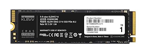 KLEVV CRAS C710 1TB M.2 NVMe PCIe Gen3x4 Internal SSD up to 2100MB/s (K01TBM2SP0-C71)