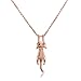 ISAACSONG.DESIGN Sterling Silver Rose Gold Cat Moon Charms Pendant Necklace for Women(Gold)