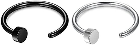 Likimar 18G 316L Stainless Steel Nose Rings Hoop Nose Piercing Body Jewelry (2PCS)-10mm