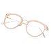 AMOMOMA Round Blue Light Blocking Glasses Computer Glasses Eyewear Frame AM5001, Pink Frame/Clear Lens