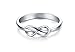 BORUO Infinity Ring - Sterling Silver Rings For Women - 925 Infinity Sterling Silver Rings - Knot Ring - Infinity Shape Silver Ring - Classic Gift for Special Occasions - Stackable - 2mm Size 11