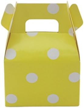 SeasonC Polka Dot Gable Style Paper Candy Box Party Supplies Wedding Favor YELLOW