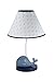 Nautica Kids Brody Nautical/Whale Lamp Base and Shade, Blue/Light Blue/White