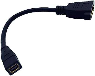 Display Port Female Socket Panel Mount to Mini Display Port Female Video Cable
