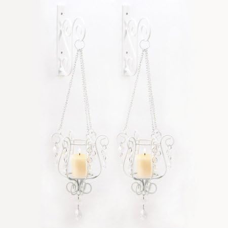 Gifts & Decor Bedazzling Pendant Candle Holder Wall Sconce Decor Pair