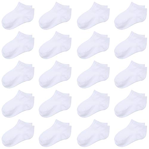Cooraby 20 Pairs Toddler Kids Half Cushion Low Cut Soft Ankle Socks