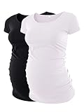 Liu & Qu Womens Maternity Classic Side Ruched T-Shirt Tops Mama Pregnancy Clothes