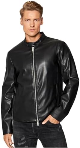 Armani Exchange Bomber Jacket with Zipper Front Pockets Navy at