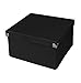 Samsill PNS02LSBK Pop n' Store Decorative Storage Box With Lid - Collapsible and Stackable - Medium Square Box - Black - Interior Size (9.75
