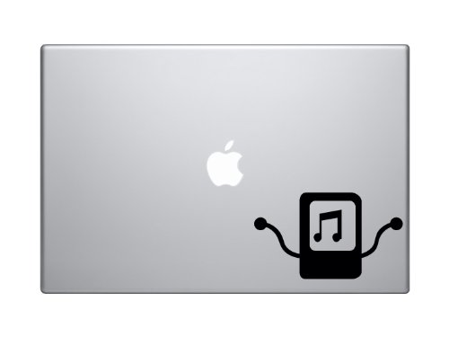 Music Icon - Mp3 Player Audio Recording Musician Art - 5" Black Vinyl Decal Sticker Car Macbook Laptop