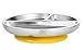Avanchy Toddler Plates with Suction – Stainless Steel Divided Plates for Babies, BPA-Free, Dishwasher Safe, Unbreakable, Non-Toxic, 100% Silicone Suction – Yellow