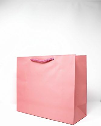 Singular Metallizing Party Gift Paper Bags Small Size (set of 12) (Horizontal(9" X 7" X 4"), Pink)