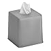 mDesign Plastic Square Facial Tissue Box Cover Holder for Bathroom Vanity Countertops, Bedroom Dressers, Night Stands, Desks and Tables - 2 Pack - Charcoal Gray