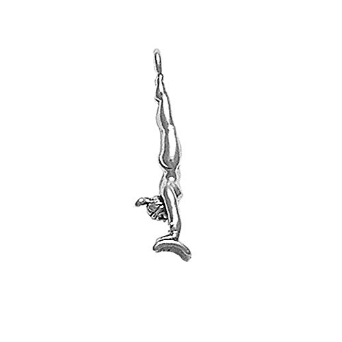 Sterling Silver 3D Gymnast Hand Stand Charm Item #1994