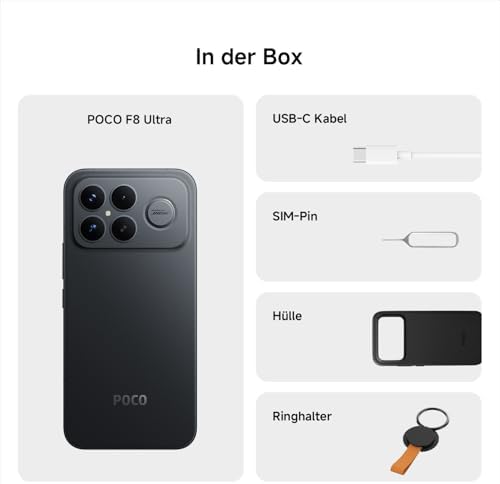 Poco F8 Ultra Handy, 12+256GB, 6500mAh, 50MP, Schwarz