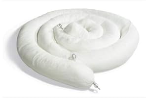 SpillTech WB820SN Polypropylene Oil-Only Sock/Net Boom, 8" Diameter x 20' Length, Bright White (Pack of 2)