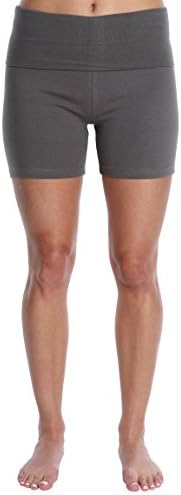 Nouveau Women's Workout Active Yoga Shorts w/Fold Over Waistband - Ladies Casual Loungewear