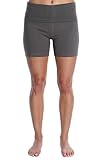 Nouveau Women's Workout Active Yoga Shorts w/Fold Over Waistband - Ladies Casual Loungewear