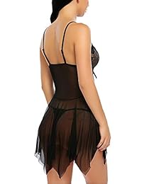 Avidlove Lencería de encaje para mujer Babydoll cuello en V Sleepwear Correa Chemise