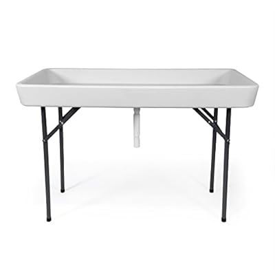 6 Foot Cooler Ice Table Party Ice Folding Table with Matching Skirt - White