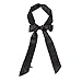 Ribbon Scarf for Women Handbag Wrap Handle Satin Belt Sash Necktie Neck Scarf PSSD01 (Black)